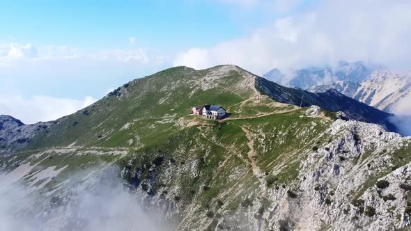 Flying over the Mountain Peak