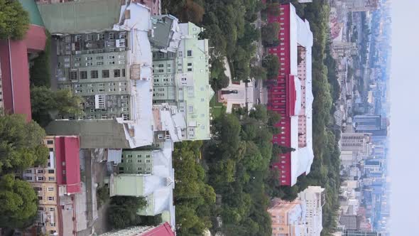 Vertical Video  Kyiv Ukraine Aerial View of the City