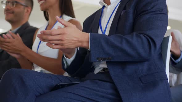 Applauding audience at a business seminar