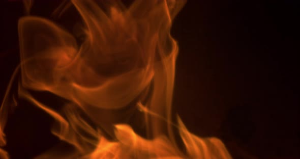 Flames in a pellet stove, Slow motion 4K