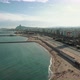The skyline of Barcelona with the sea, the beach and modern buildings - VideoHive Item for Sale