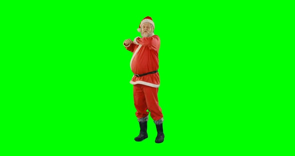 Santa claus dancing and singing 4k