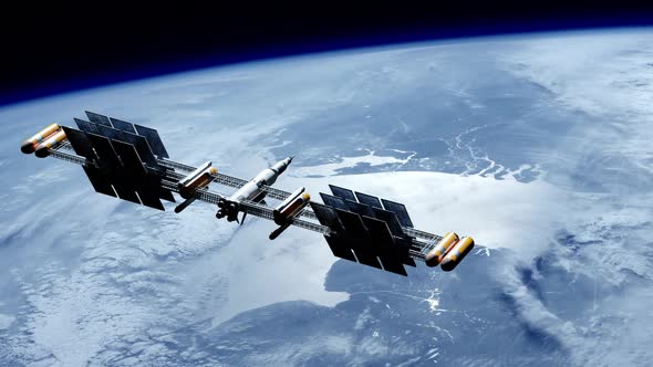 Spacecraft Deploying Solar Panels Using Modern Space Technology