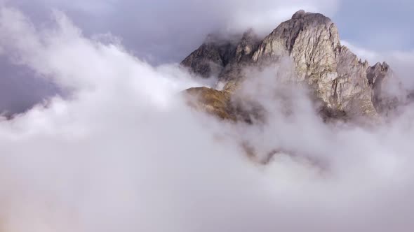 Rocky Peak Wrapped In The Fog