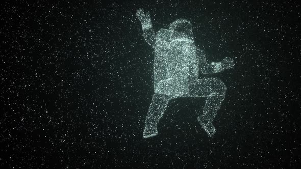 Astronaut By Stars Floating In Space