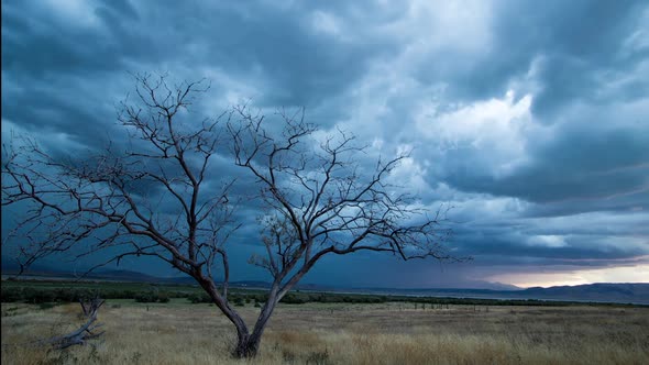 Time lapse of Lightning Storm as clouds are rolling.