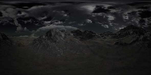VR 360 Huge Dark Clouds Over Scottish Highlands alt