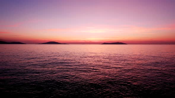 amazing sunset view with sea and islands timelapse