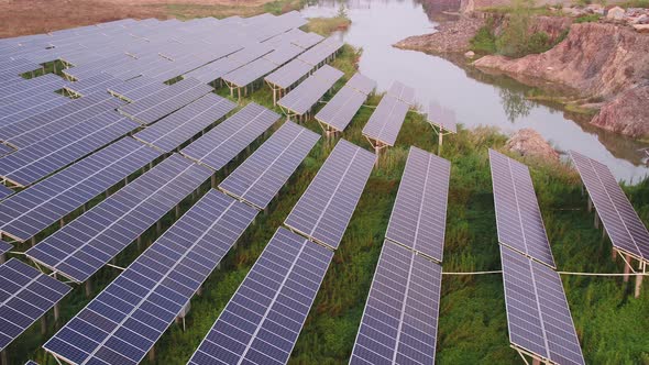 Solar power station in montain