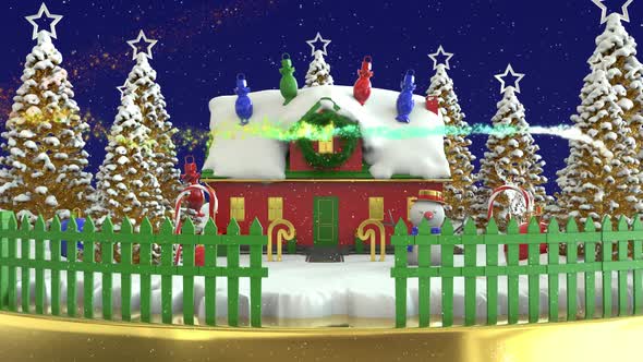 Christmas House Opening Background Alpha Channel