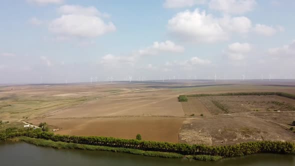 Fields In Dobrogea, Romania, Aerial View