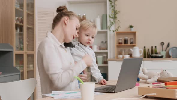 Working Mom with Child at Home