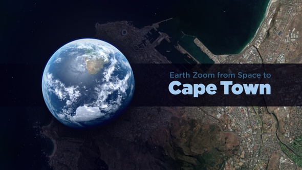 Cape Town (South Africa) Earth Zoom to the City from Space
