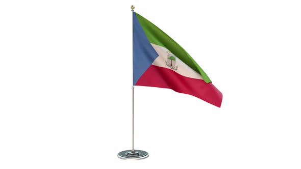 Equatorial Guinea Small Flag Pole Looping  Animation Include Alpha Channel alt