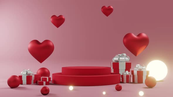 Podium Product Placement Valentines Day With Lights Blub