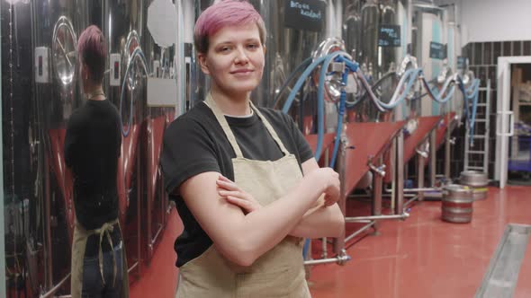 Portrait Of Female Brewery Worker