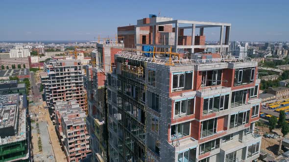 Drone Aerial View Modern Building Residential Complex Unit Home