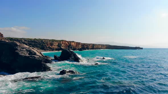 Coastline with Cliffs and Turquoise Sea