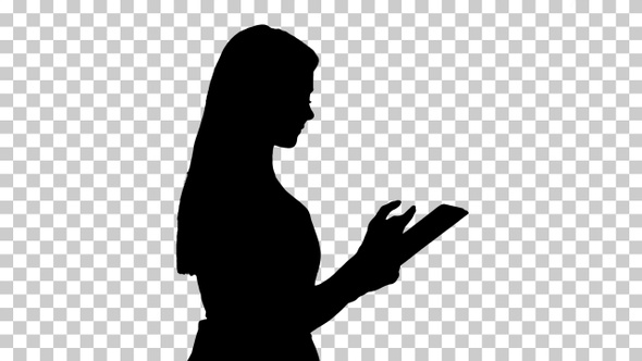 Silhouette woman walks, Alpha Channel alt