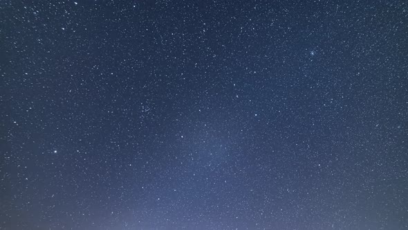 Stars Starry Sky and Milky Way in Blue Winter Night Astronomy Background