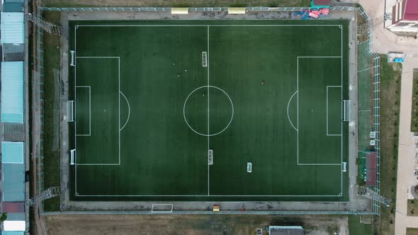 Football Training Field From a Height