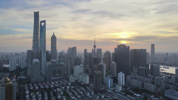 Aerial City Sunset, China