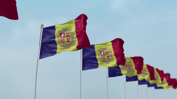 Andorra  Row Of Flags 