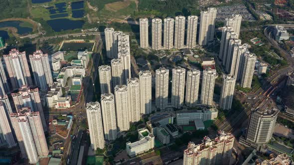 Top view of Hong Kong city