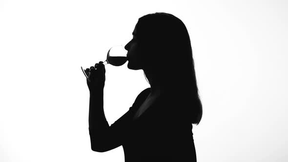 Woman Drinking Wine Lonely but Confident Successful Lady Flirting