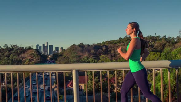 Athletic Woman Running Slow Motion