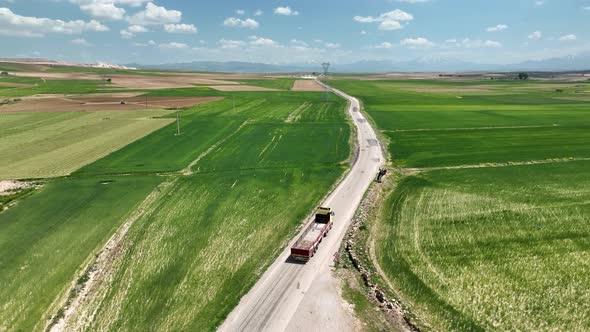 Farm Region Aerial View 4 K  Turkey