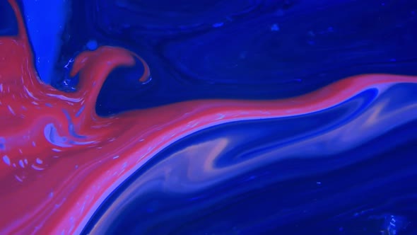 Liquid Colorful Paint Pattens Mix In Slow Motion