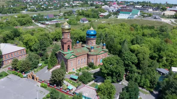 Christian Church with Golden Crosses. 