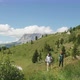 Two people hiking in mountain landscape, Alta Badia, Italy - VideoHive Item for Sale
