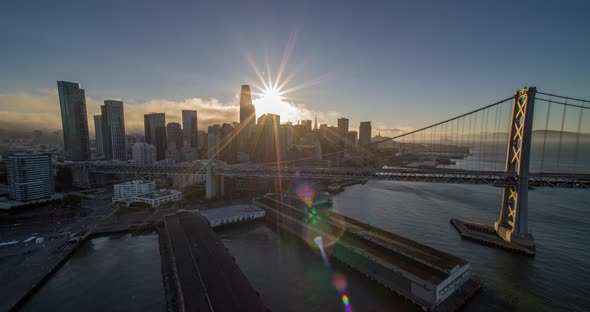 Setting Sun in San Francisco California 4K