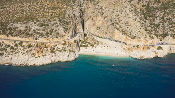 Kaputas Beach in the Turkish Mediterranean Located Between the Towns of Kas and Kalkan