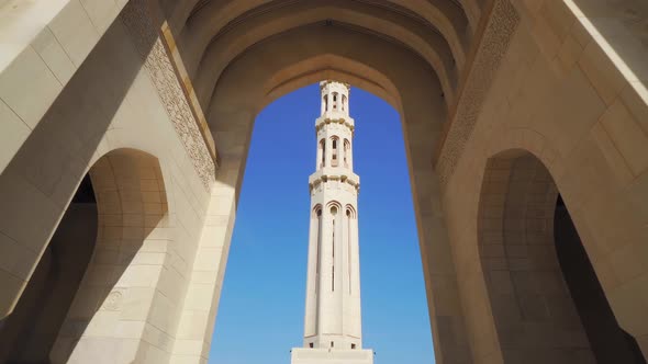 Sultan Qaboos Grand Mosque Exterior in Muscat, Oman