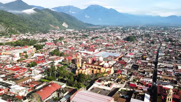 View of church and omountains in orizaba, Veracruz Mexico