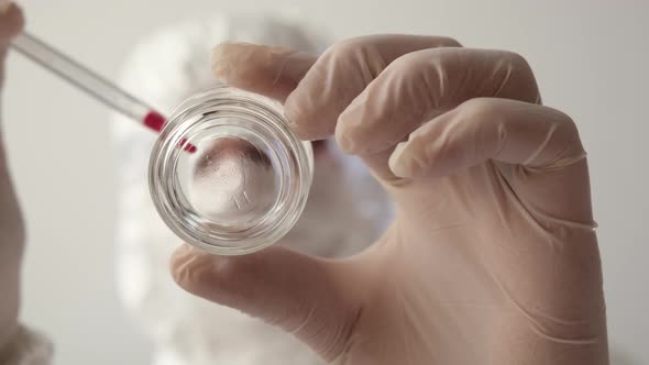 Healthcare worker testing blood. Close up. slow.