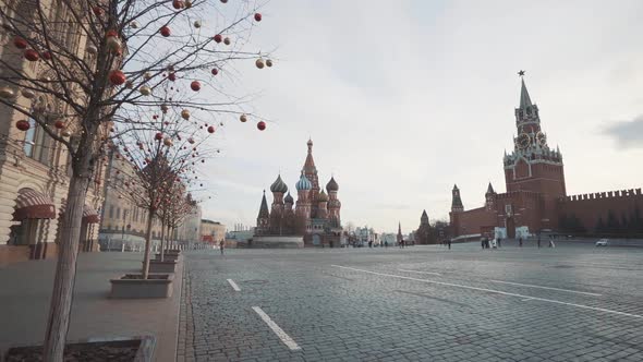 red square in Moscow in winter