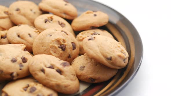 Chocolate Chip Cookies on Table Close Up