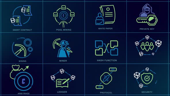 Blockchain Animated Symbols