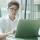 Smart attractive positive asian business male wearing glasses work remote new normal lifestyle - VideoHive Item for Sale