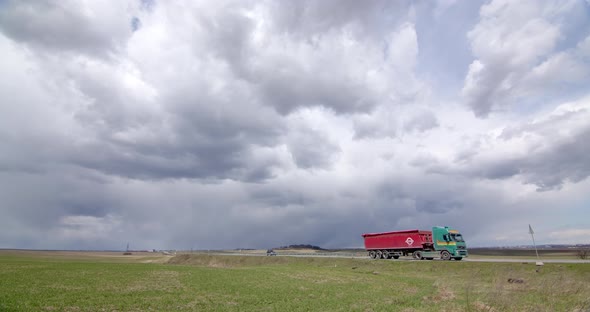 White Clouds Thicken In The Sky. The Sky Is Covered With Thick Clouds. Time Interval