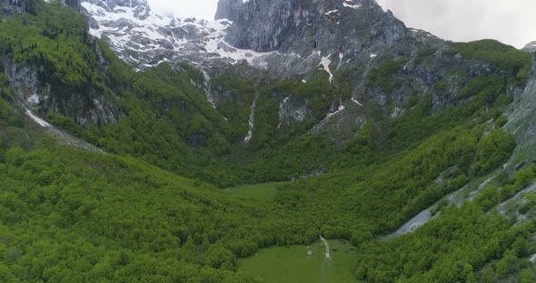 Aerial View of Grebaje Valley Prokletije Mountains