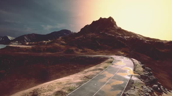 Aerial View of Country Road