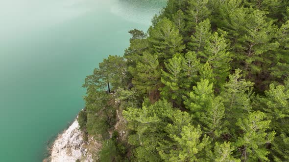 Mountain river high in the mountains Aerial View 4 K