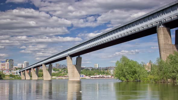 The World's Longest Metro Bridge, Time Lapse, Russia, Novosibirsk