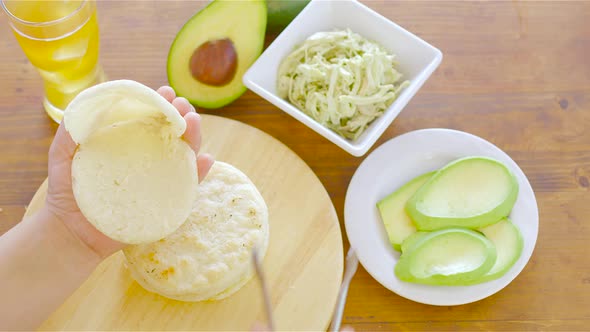 Arepas, Venezuelan dish made of corn flour