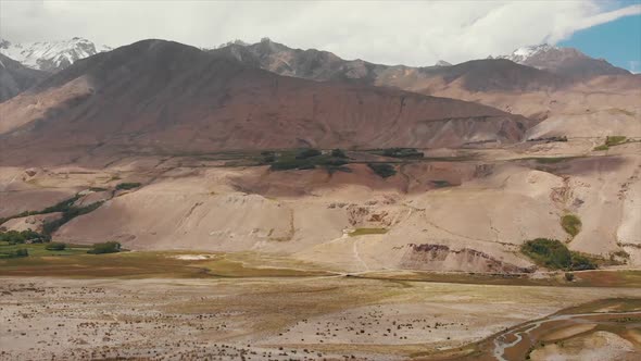 View of the Pamir, Afghanistan and Panj River Along the Wakhan Corridor.